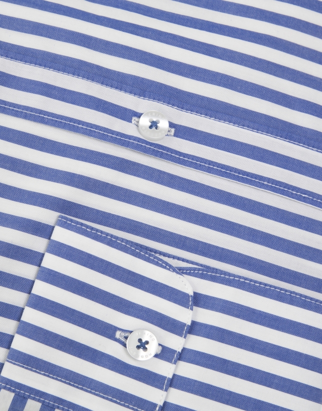 Blue and white striped shirt