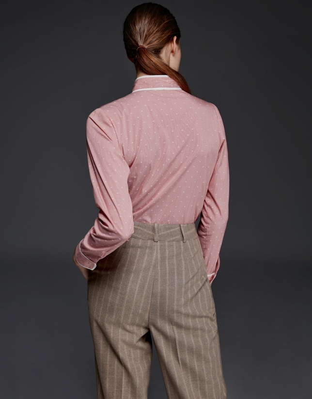 Pinstriped pants with darting