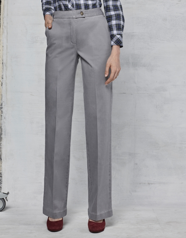 Grey straight pants