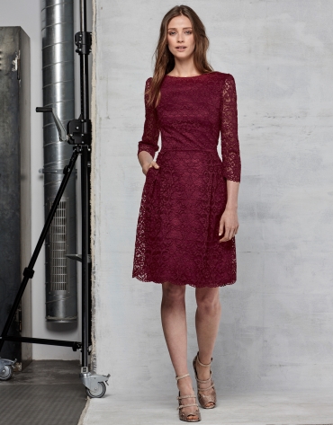 Maroon lace party dress