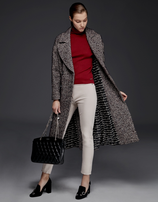 Abrigo largo tweed marrón Mujer - OI2017 | Roberto Verino