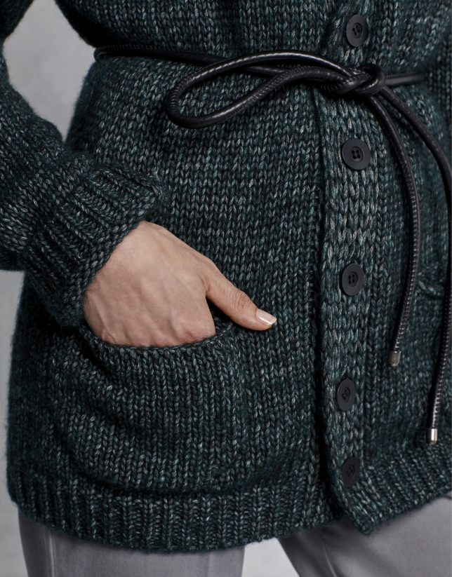 Chaqueta punto cinturon Clearance