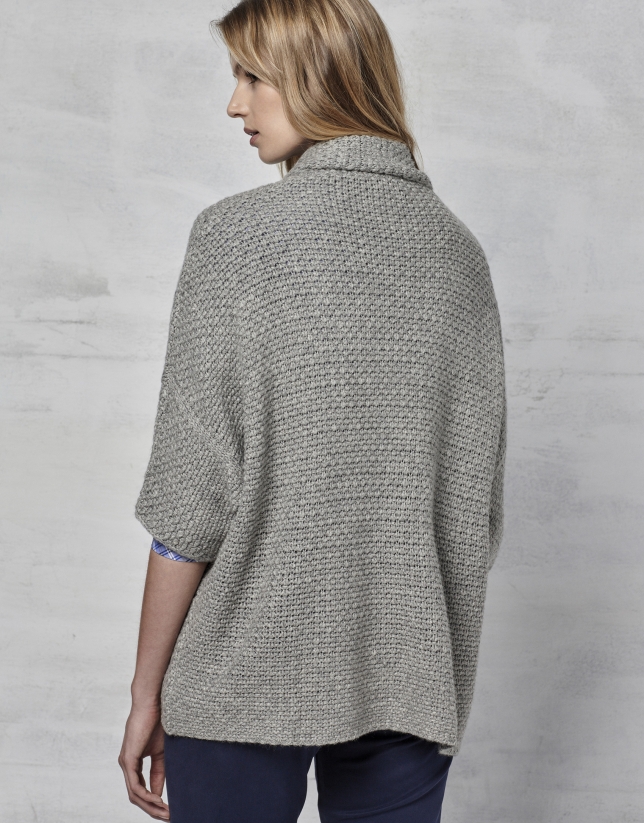Gray oversize knit jacket