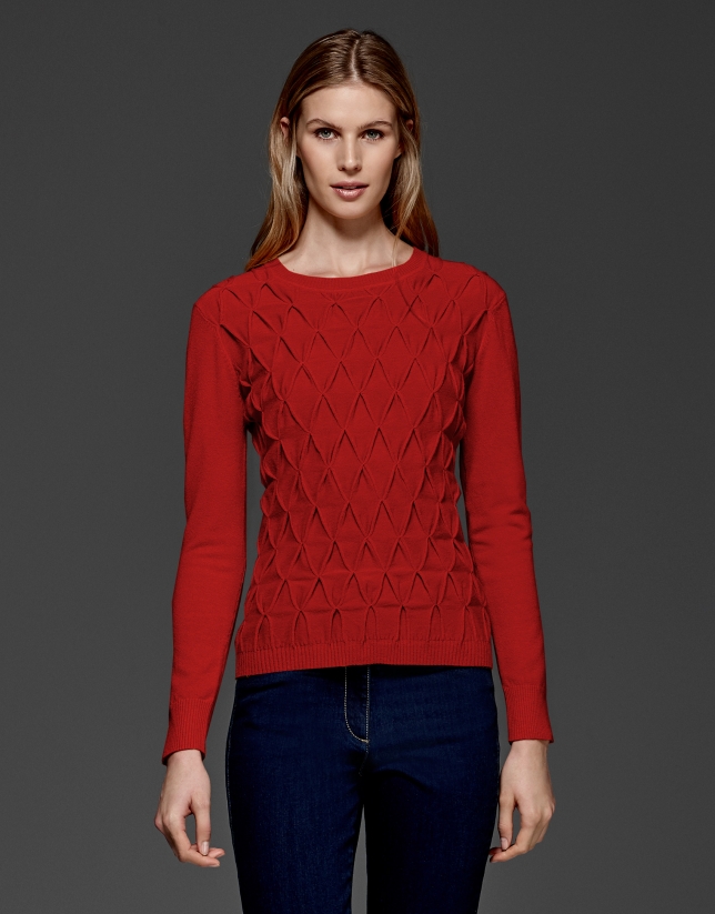 Azalea diamond print knit sweater
