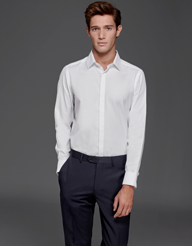 White dress shirt with cufflink sleeves