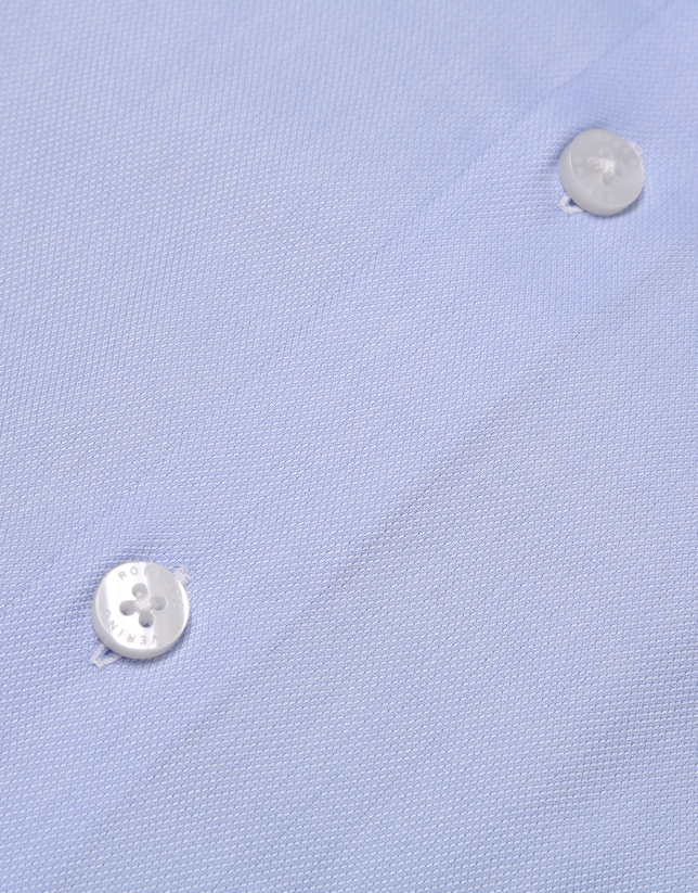 Light blue micro-design dress shirt