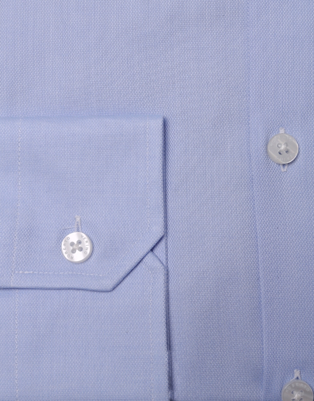 Light blue micro-design dress shirt