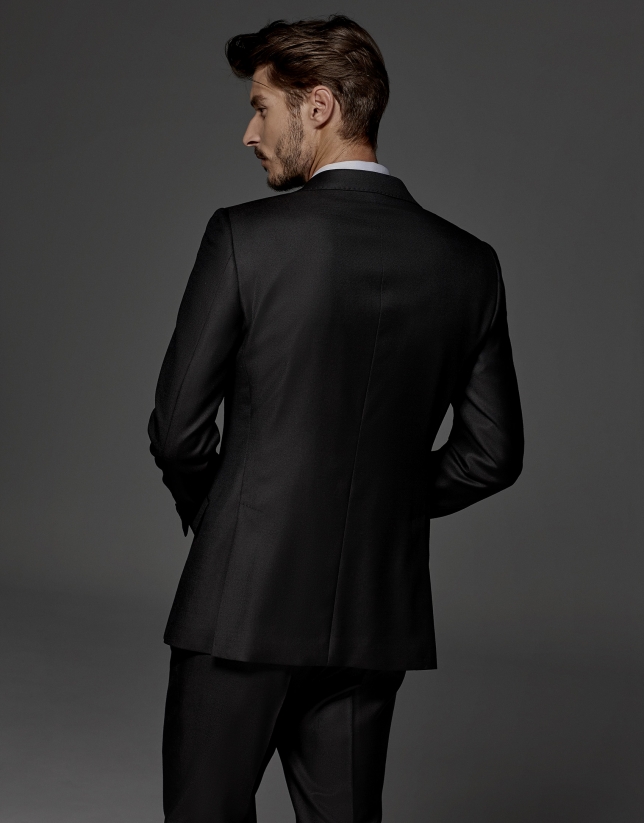 Black fake plain suit