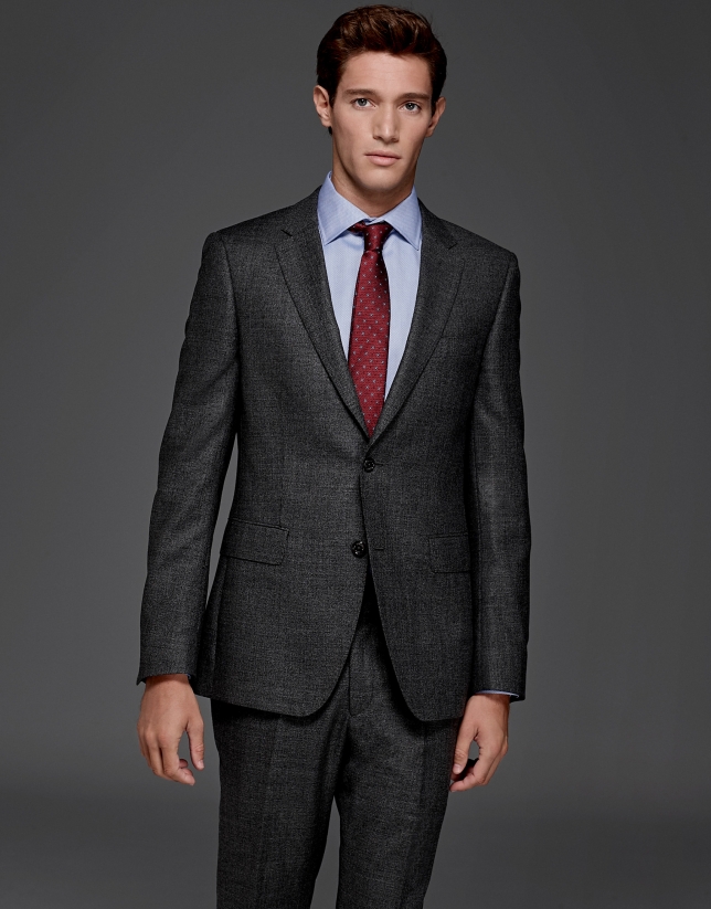 Gray slim fit suit 