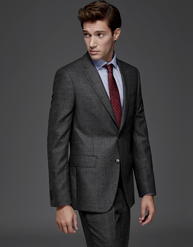 Gray slim fit suit 