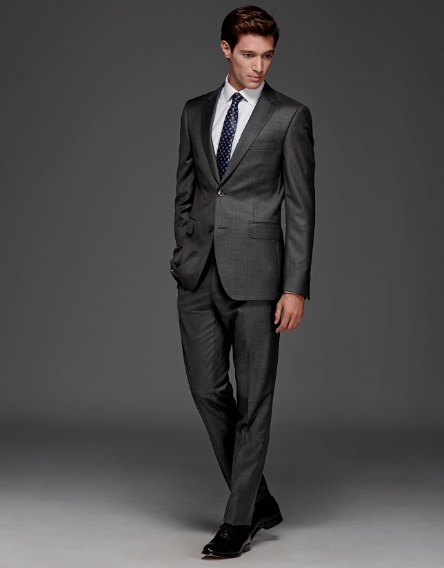 Grey wool slim fit suit