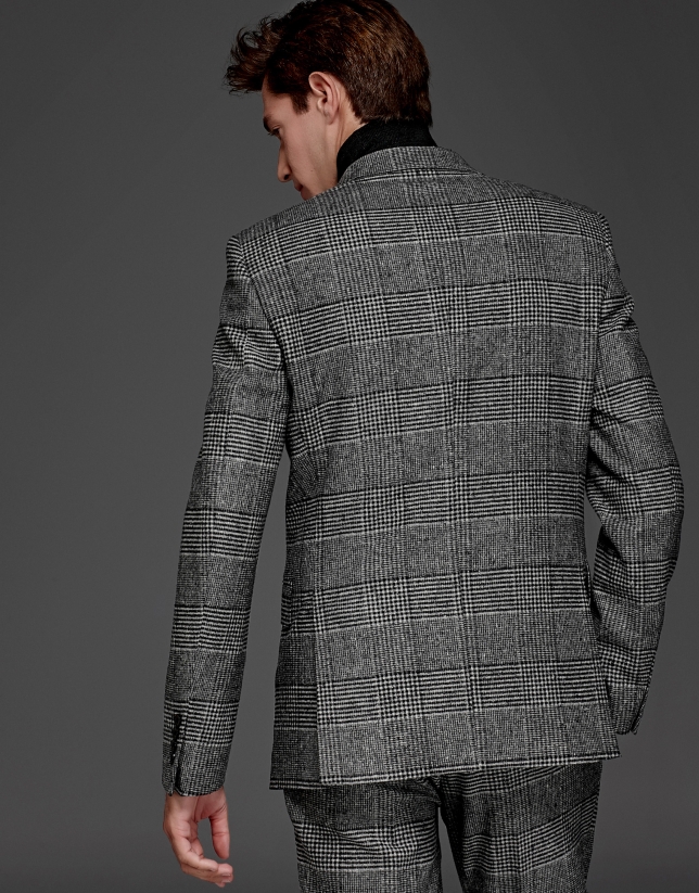 Gray glen plaid double-breasted suit