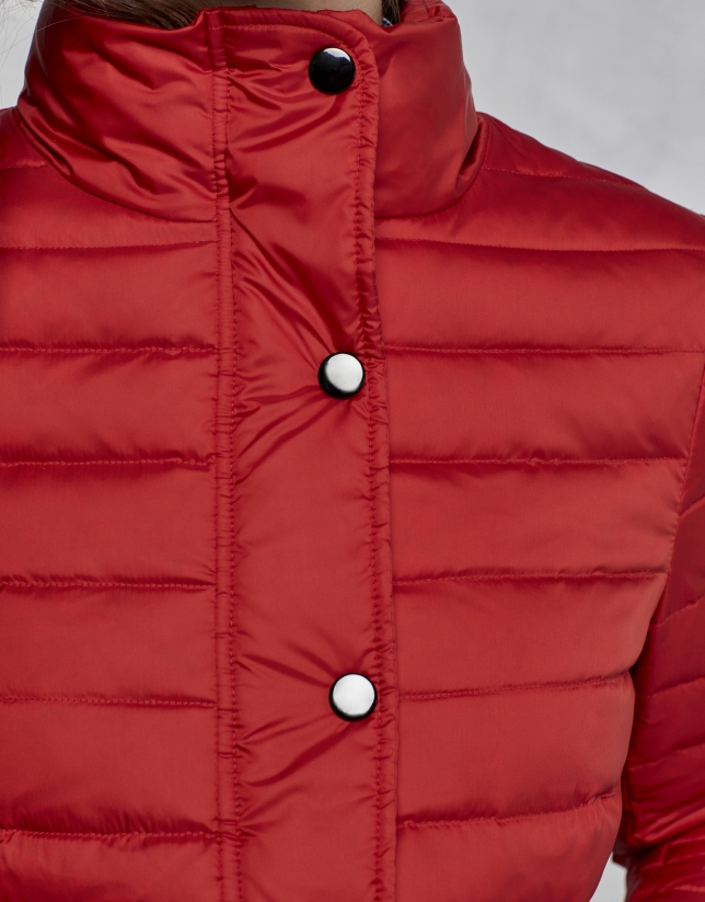 Red short ski jacket