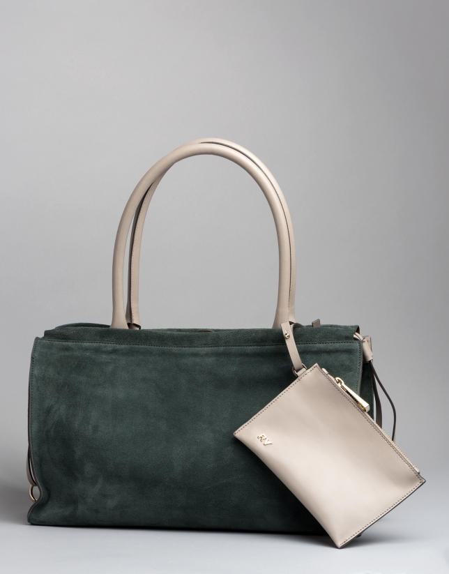Green leather Journal handbag