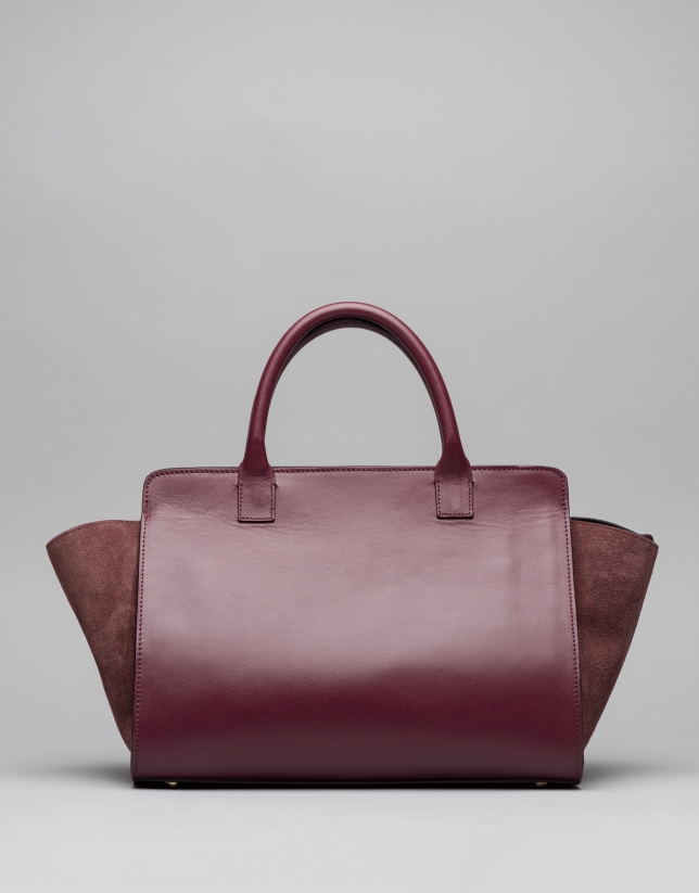 Burgundy leather Pompidou tote bag