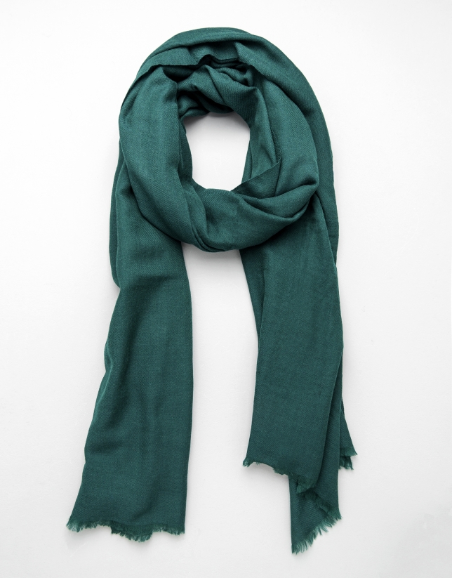 Foulard liso de lana verde
