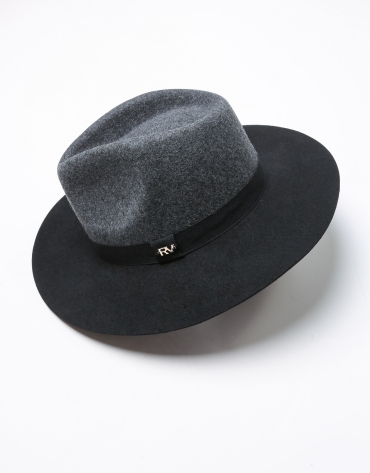 Sombrero fedora lana gris/negro