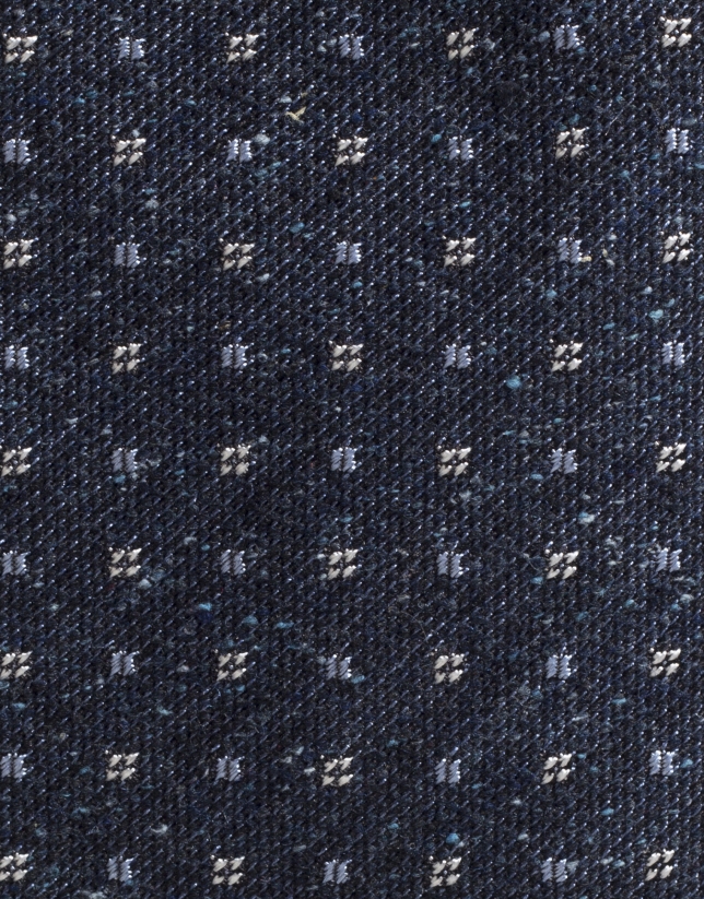 Corbata lana cuadritos / fantasía color marino