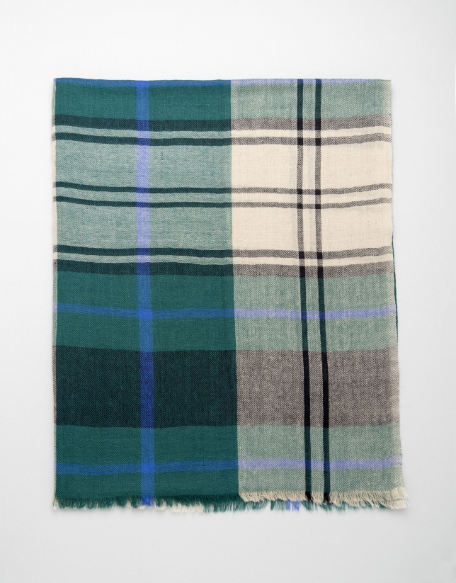 Green checked scarf
