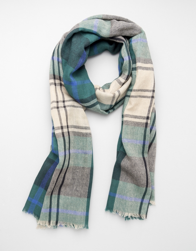 Green checked scarf