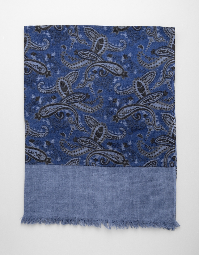 Blue paisley scarf