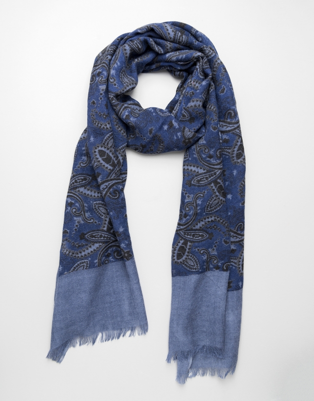 Blue paisley scarf