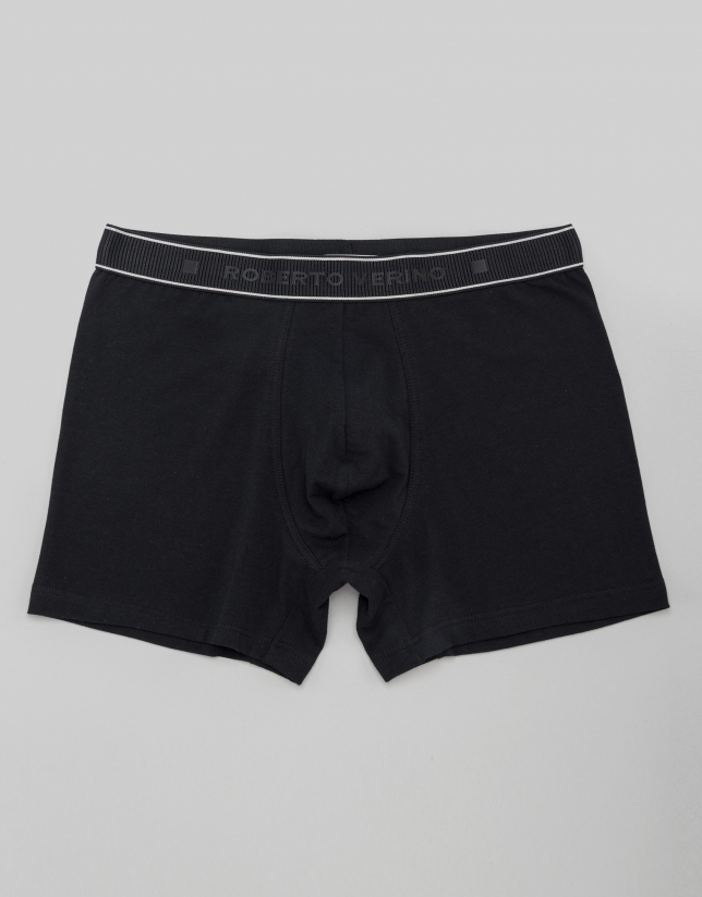 Black knit boxer shorts