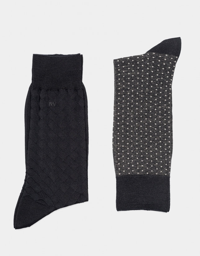 Pack of black and gray socks