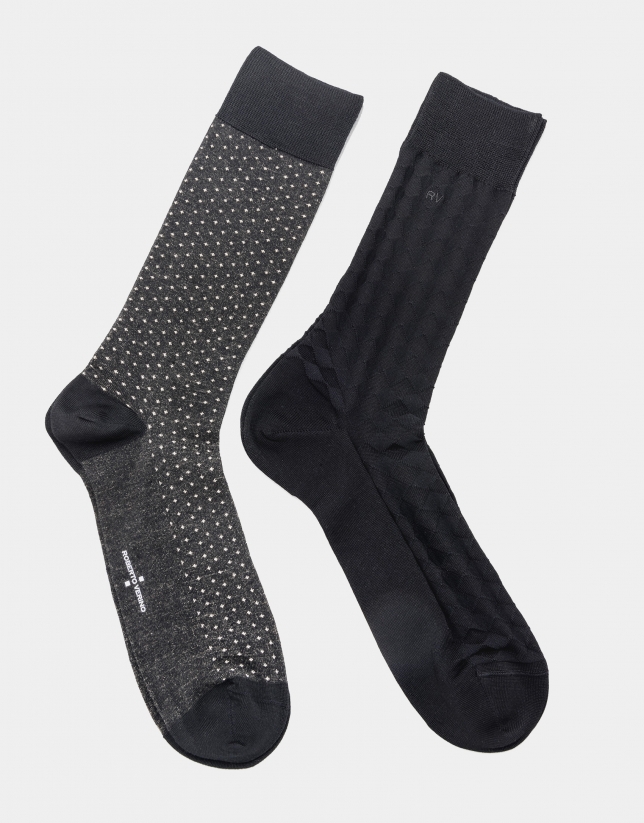 Pack calcetines negro y gris