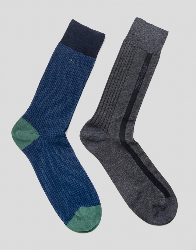 Pack calcetines gris y azul