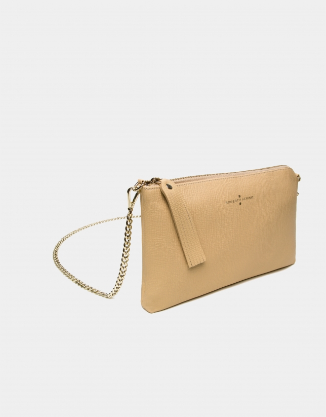 Gold leather Lisa Clutch 