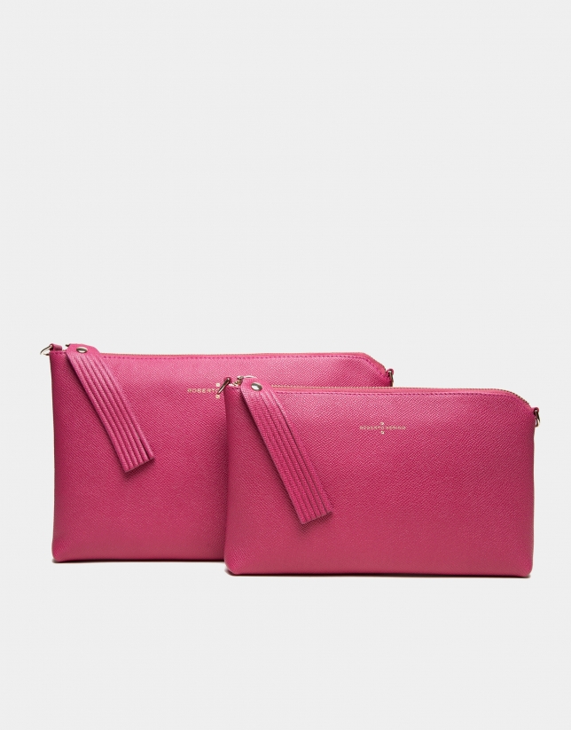 Strawberry red leather Lisa Clutch 