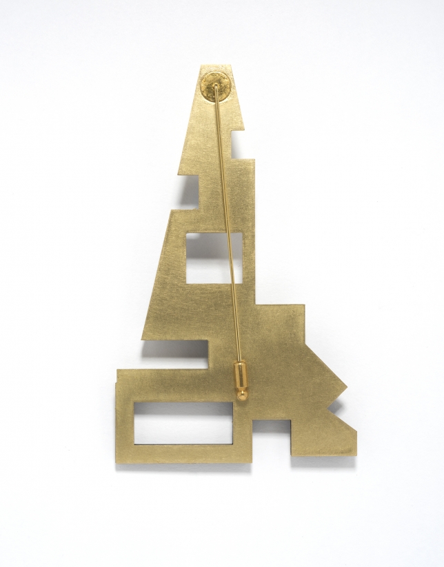 Gold- finished Eiffel brooch