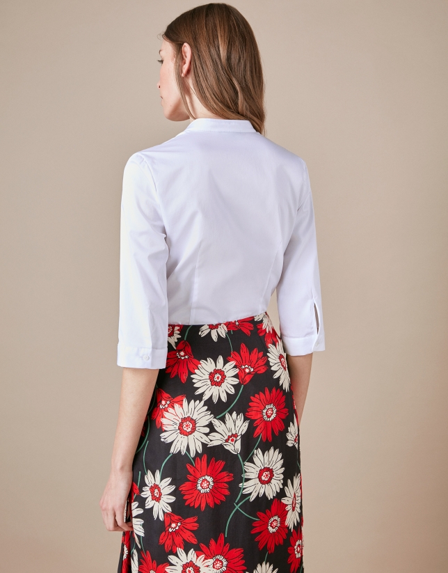 Print wrap-around skirt