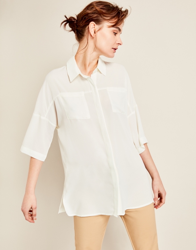Beige oversize blouse