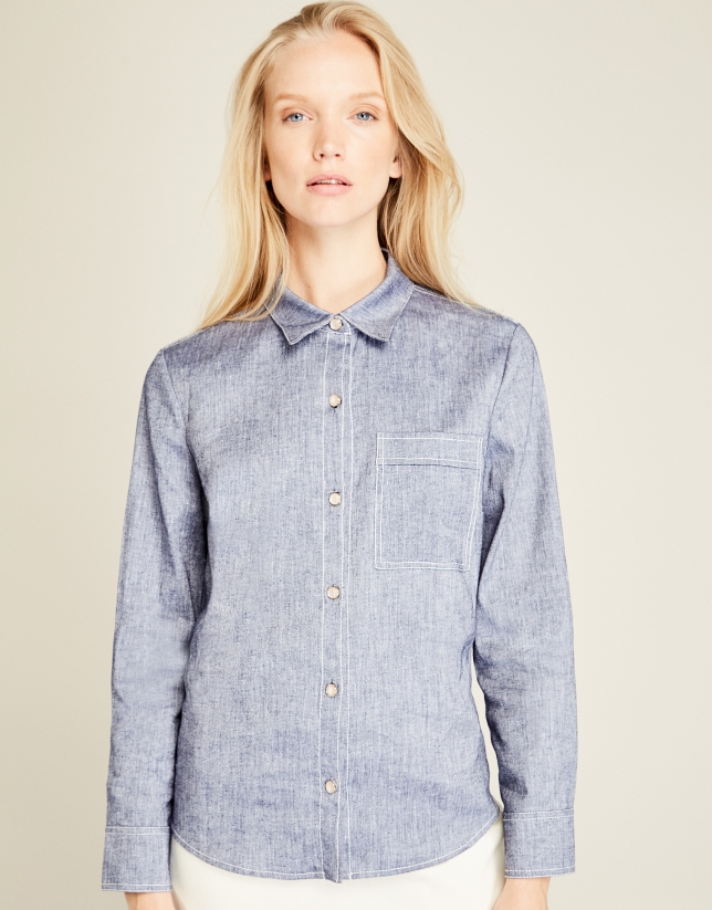Jean shirt with patch