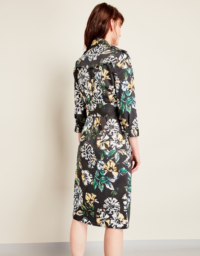 Floral print shirtwaist dress