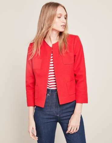 Red short jacket with pockets