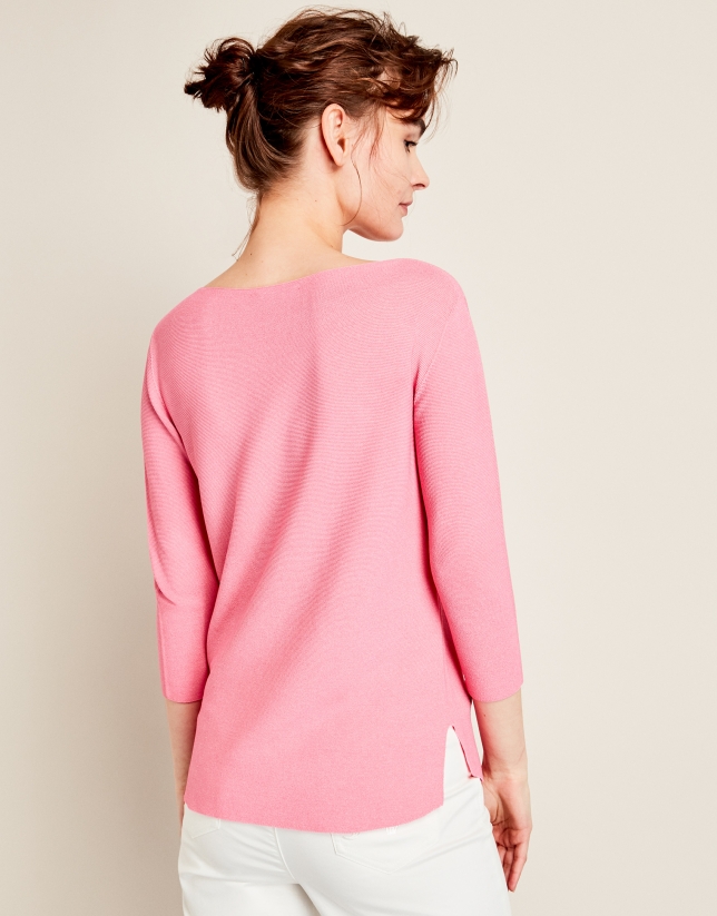 Pink structured sweater