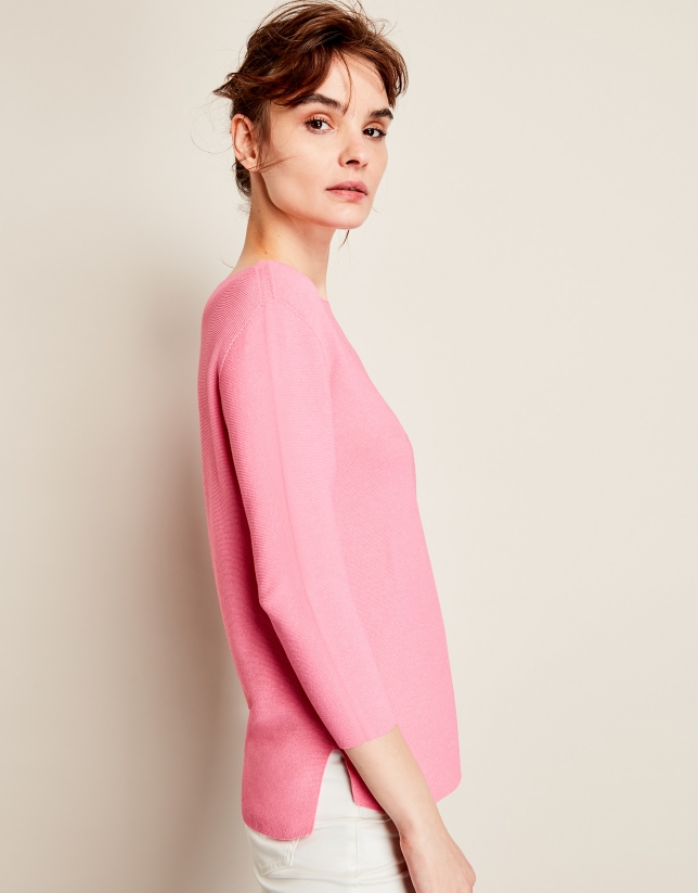 Pink structured sweater