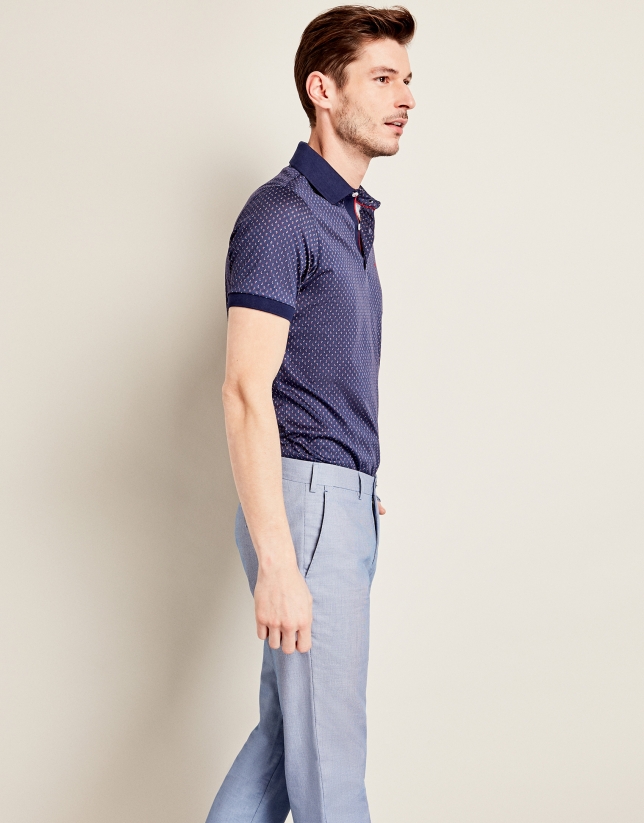 Blue structured pants