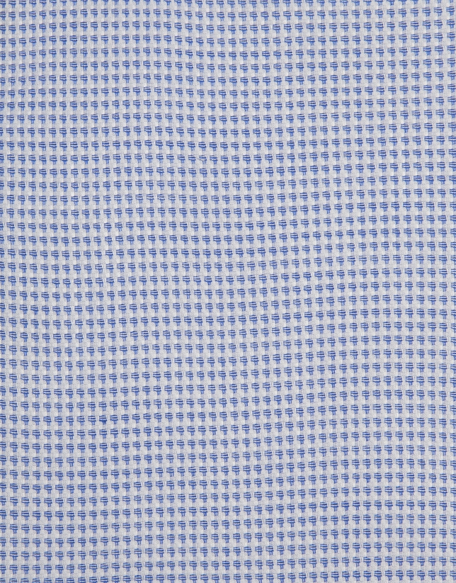 Blue structured cotton dress shirt