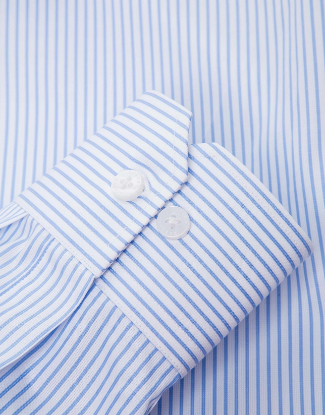 Blue/white striped dress shirt