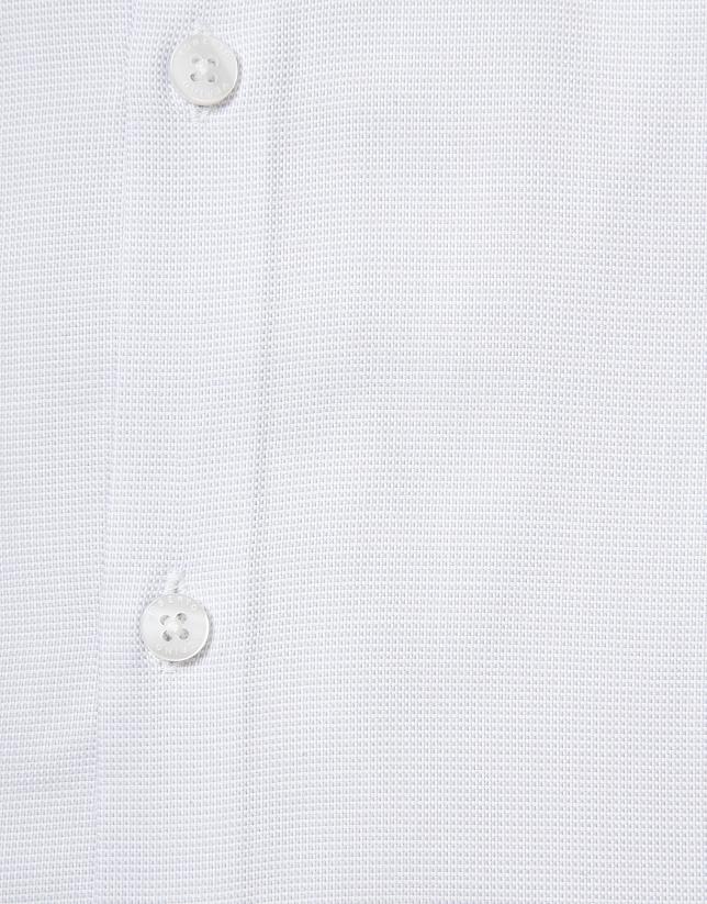 Pearl gray checkered cotton dress shirt