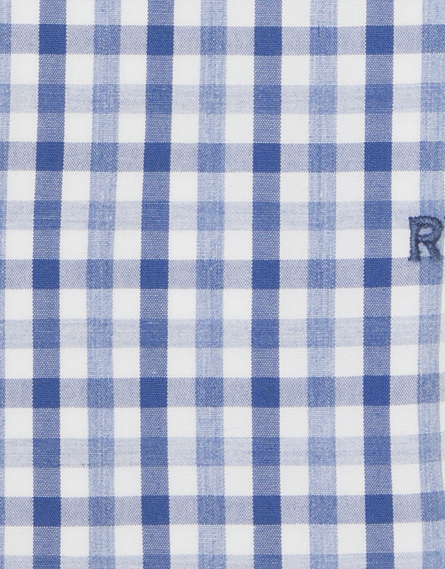 Camisa sport algodón cuadros azules
