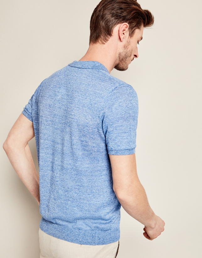 Blue mélange tricot t-shirt
