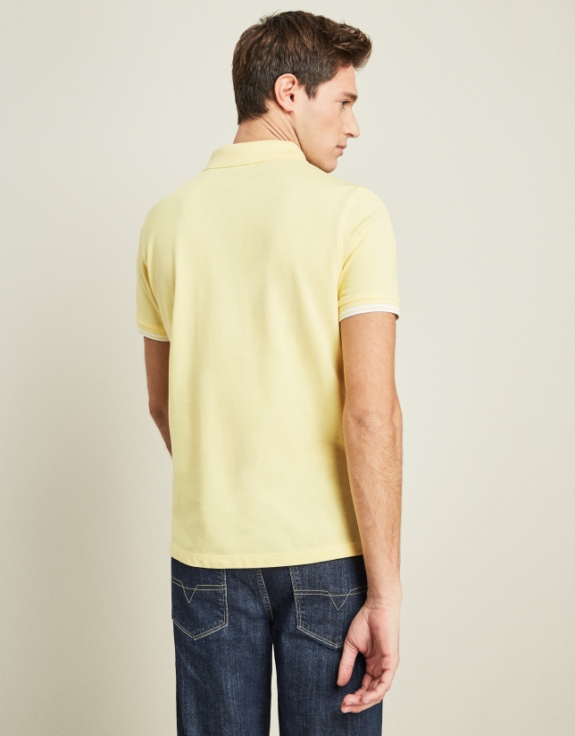 Yellow piqué cotton t-shirt