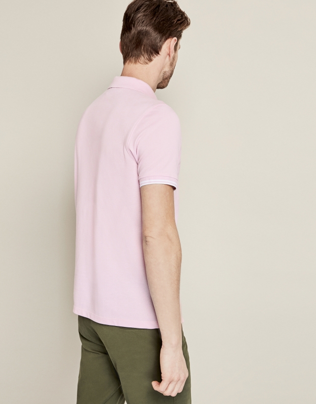 Pink piqué cotton t-shirt
