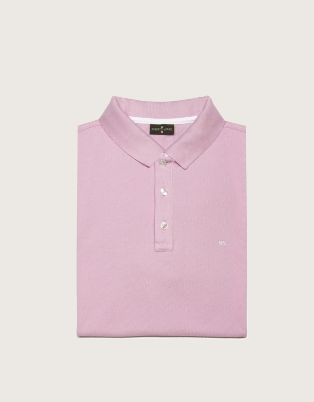 Pink piqué cotton t-shirt
