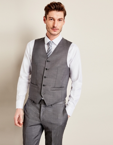 Gray micro-design suit vest